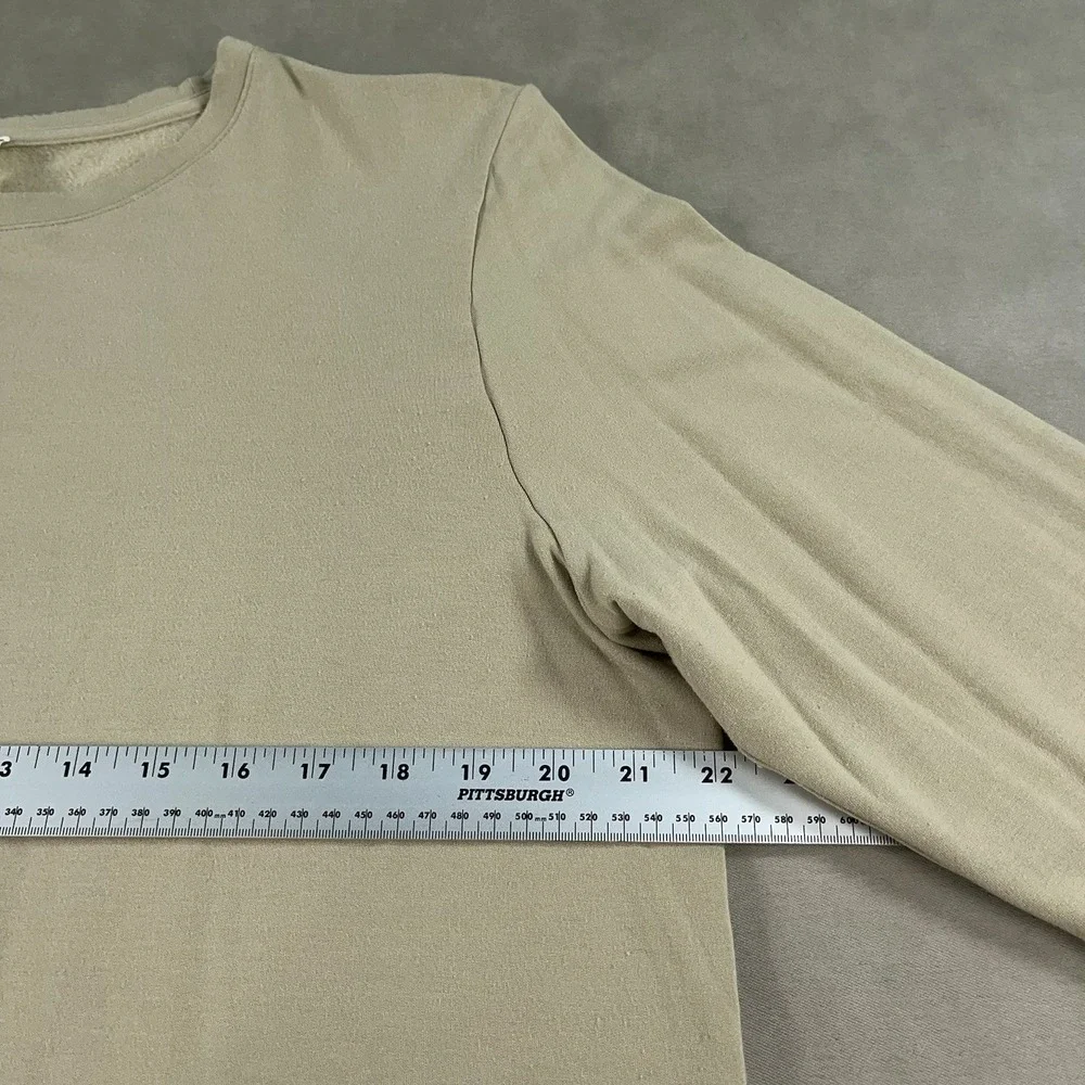 Lululemon Shirt Womens 14 Beige Long Sleeve Curved Hem Relaxed Fit Flowy Stretch